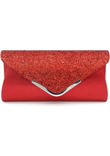 Kırmızı Stil Noenname Kadın Glitter Pırıltılı Zarf Bayanlar Sequins Akşam Partisi Balo Akıllı Jane Debriyaj Çanta Çanta (Yurt Dışından)
