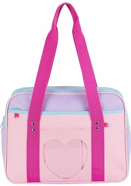 Gül Pembe Tarzı Japon Tiki Tarzı Jk Pembe Üniforma Omuz Kadınlar Kızlar Için Okul Çantaları Tuval Büyük Kapasiteli Rahat Bagaj Çanta Tote (Yurt Dışından)