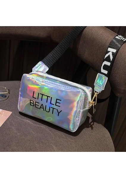 Kırmızı Stil Mini Kadın Lazer Crossbody Çanta Messenger Omuz Çantası Pvc Jöle Küçük Tote Messenger Şeker Renk Çanta Lazer Holografik (Yurt Dışından)