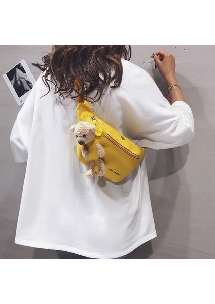 Sarı 1 Stil Moda Kadın Bel Çantası Yeni Yaz Messenger Omuz Kanvas Çanta Çok Fonksiyonlu Göğüs Çantası Tüm Maç Mochila Mujer (Yurt Dışından)