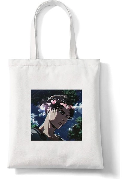 B125U Stili Japon Anime Levi Titan Bez Çanta Shopper Baggeki Hiçbir Kyojin Alışveriş Çantası Omuz Çantası Kanvas Çanta Yeniden Kullanılabilir (Yurt Dışından)
