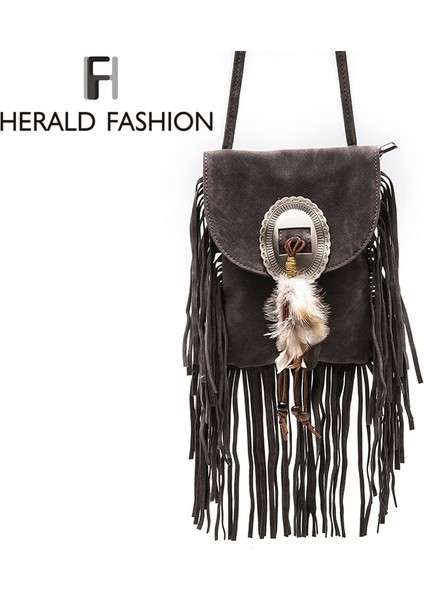 Siyah Stil 22X18X5CM Kadın Pu Deri Çanta Kadın Moda Omuz Çantaları Tasarımcı Crossbody Çanta Saçak Püskül Bayan Postacı Çantaları (Yurt Dışından) fiyatları