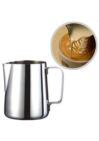 Gümüş Tarzı 200ML Süt Sürahisi Süt Sürahi Paslanmaz Çelik Süt Köpürtücü El Sanatları Için Süt Kaseleri Kahve Latte Süt Köpürtme Sürahi Latte Sanatı (200ML) (Yurt Dışından)