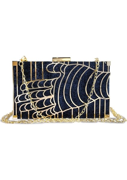 Mavi 4 Tarzı 19X4X11CM Lüks Akşam Çanta Kadın Parti Ziyafet Glitter Çanta Altın Düğün Kavramalar Parti Çanta Balo Blingbling Zincir Omuz Çantası Mujer Sac (Yurt Dışından)