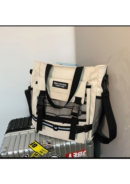 Beyaz Stil Yeni Gerçek Fotoğraf Kanvas Çanta Sevimli Joker Kız Omuz Çantası Öğrenci Sınıfı Orman Postacı Çantası Messenger Çanta (Yurt Dışından)