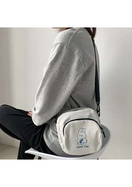 Bej Tarzı 18X22CM Sevimli Tavşan Tuval Kadın Küçük Crossbody Çanta Rahat Öğrenci Kız Postacı Çantaları Vintage Bayanlar Telefon Çanta Çanta Omuz Çantası (Yurt Dışından) modelleri