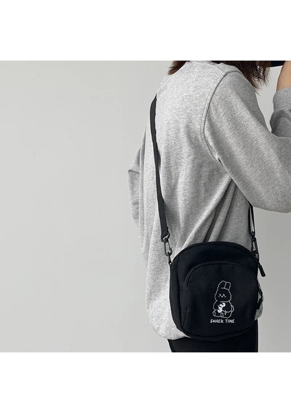 Bej Tarzı 18X22CM Sevimli Tavşan Tuval Kadın Küçük Crossbody Çanta Rahat Öğrenci Kız Postacı Çantaları Vintage Bayanlar Telefon Çanta Çanta Omuz Çantası (Yurt Dışından) fırsatları