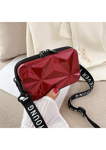 Bordo Tarzı Wome Için Lüks El Çantaları Yeni Bavul Şekli Tote Moda Mini Bagaj Çantası Kadın Ed Trend Ünlü Debriyaj Kutusu Çanta (Yurt Dışından)