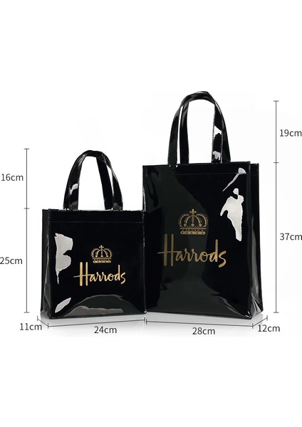 Taş Stili London Style Pvc Reusable Shopping Bag Women's Bag Eco Friendly Small Signature Shopper Bag Waterproof Handbag Shoulder Bag (Yurt Dışından) indirimleri