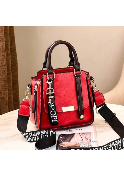Kırmızı Stil Moda Pu Deri Bayan Çanta Kadın Messenger Çanta Tote Crossbody Omuz Çantası Boston El Çantaları Sıcak Satış Bolsa Feminina (Yurt Dışından)