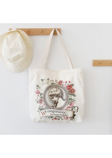 No.2 Tarzı Retro Edebi Kanvas Çanta Kadın Omuz Çantası Moda Pamuk Mektup Alışveriş Shopper Bayanlar El Çantaları Wome Için Bez Çantalar (Yurt Dışından)