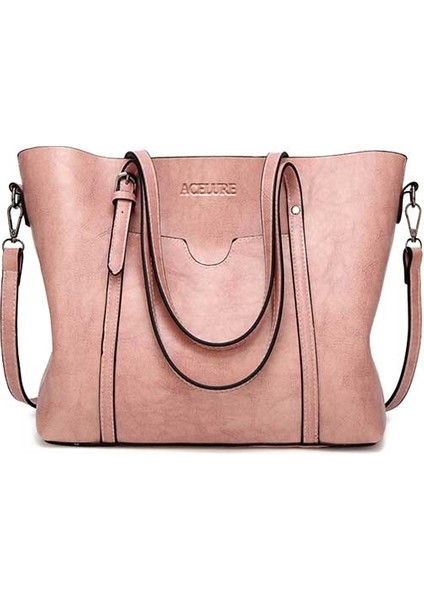 Pembe Tarzı Acelure Women Bag Oil Wax Women's Leather Handbags Luxury Lady Hand Bags With Purse Pocket Women Messenger Bag Big Tote Sac Bols (Yurt Dışından)
