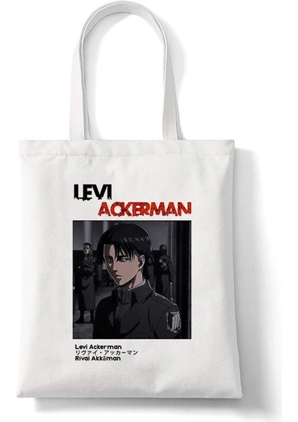 B125W Stili Japon Anime Levi Titan Bez Çanta Shopper Baggeki Hiçbir Kyojin Alışveriş Çantası Omuz Çantası Kanvas Çanta Yeniden Kullanılabilir (Yurt Dışından)