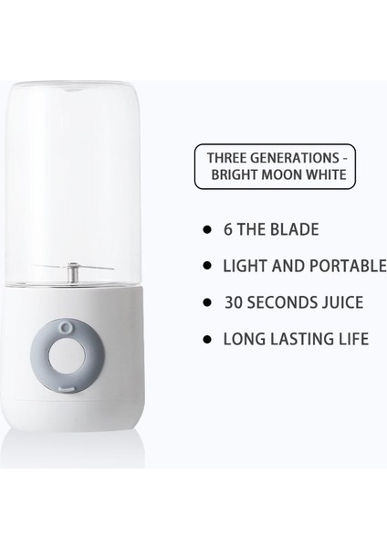 Beyaz 6 Bıçak Stili Taşınabilir Mini Elektrikli Sıkacağı USB Şarj Edilebilir El Smoothie Blender Meyve Mikserleri Gıda Milkshake Suyu Yapıcı Makinesi (Yurt Dışından)