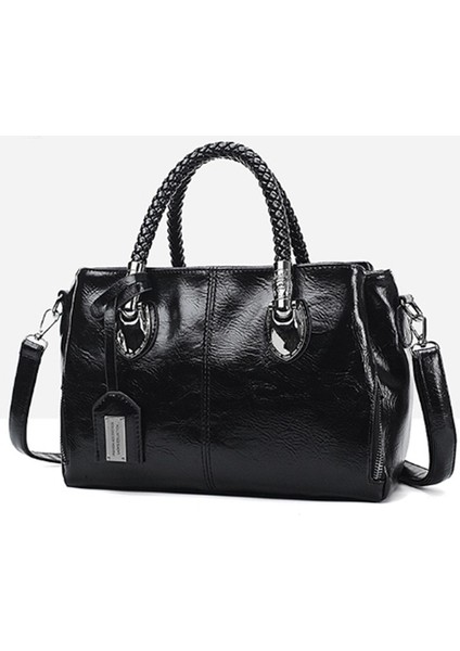 C Siyah Stil Women's Handbag Vintage Belt Bear Big Tote Female Shoulder Bag Messenger Casual Bag Luxury Leather Crossbody Bags Ladies (Yurt Dışından)