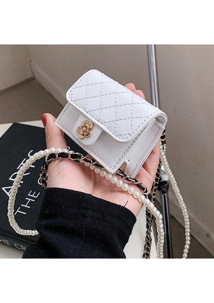Siyah Stil 8X3X7CM Lüks Mini Rugan Çanta Kadınlar Asılı Boyun Kamelya Çantaları Eşkenar Dörtgen Kulaklıklipstickkeys Çanta Inciler Zincir Göğüs Bel Paketi (Yurt Dışından) indirimleri