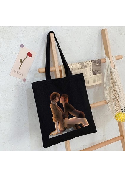HEI013 Stili Bungou Stray Dogs Osamu Dazai Japan Anime Canvas Bag Large Harajuku Gothic Famale Shopper Bag Casual Vintage Women Shoulder Bags (Yurt Dışından)