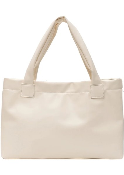 Beyaz Stil Fashion Solid Color Women Large Capacity Underarm Shoulder Handbags Totes Simple Casual Pu Leather Female Dialy Shoulder Bags (Yurt Dışından)