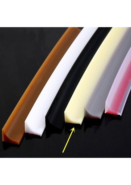 Krem Rengi Stili 200CM 6 Renk Silikon Banyo Su Tutma Şeridi Kaymaz Kuru Islak Ayırma Duş Barajı Sel Bariyeri Kapı Alt Sızdırmazlık Şeridi (Yurt Dışından)