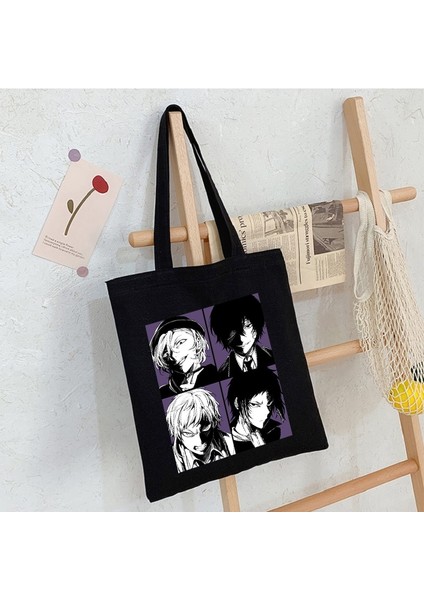 HEI03 Tarzı Bungou Stray Dogs Osamu Dazai Japan Anime Canvas Bag Large Harajuku Gothic Famale Shopper Bag Casual Vintage Women Shoulder Bags (Yurt Dışından)