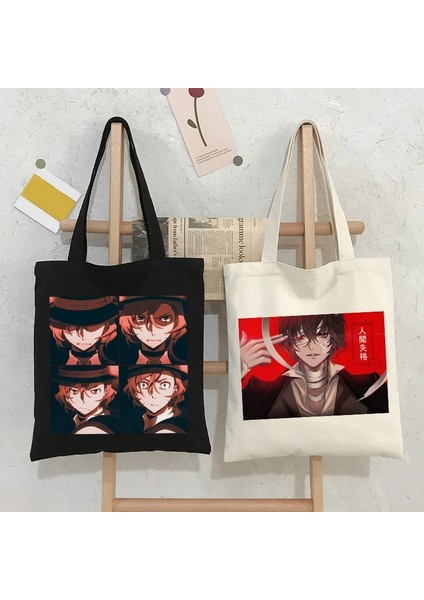 HEI03 Tarzı Bungou Stray Dogs Osamu Dazai Japan Anime Canvas Bag Large Harajuku Gothic Famale Shopper Bag Casual Vintage Women Shoulder Bags (Yurt Dışından) modelleri