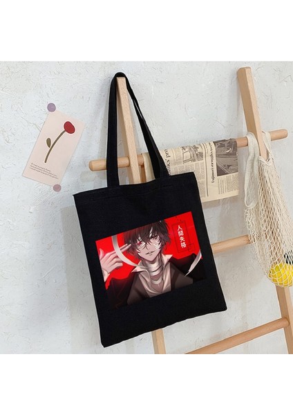 HEI02 Tarzı Bungou Stray Dogs Osamu Dazai Japan Anime Canvas Bag Large Harajuku Gothic Famale Shopper Bag Casual Vintage Women Shoulder Bags (Yurt Dışından)