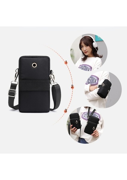 No.6 Tarzı Women Shoulders Bag Shoulder Strap Messenger Chest Bag Wallet Multifunction Mobile Phone Bag Coin Purse Crossbody Bags For Women (Yurt Dışından)