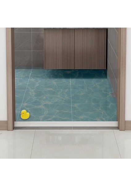 Krem Rengi Stili 20 Santimetre Duş Banyo Için Kendinden Yapışkanlı Su Durdurucu Bant Kuru ve Islak Ayırma Kauçuk Baraj Taşkın Bariyeri Silikon Kapı Alt Engelleyici (Yurt Dışından)