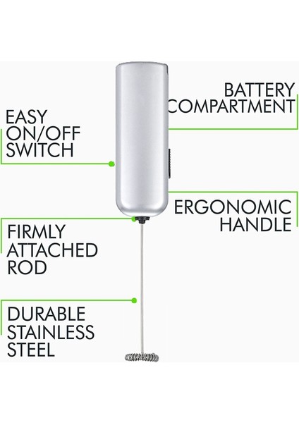 Gümüş Tarzı Mini El Mikseri Süt Köpürtücü, Köpürtücü Içecek Köpürtücü Krem Çırpma Pişirme Mikseri El Karıştırıcı Kahve Süt Yumurta Çırpıcı (Yurt Dışından) fırsatları