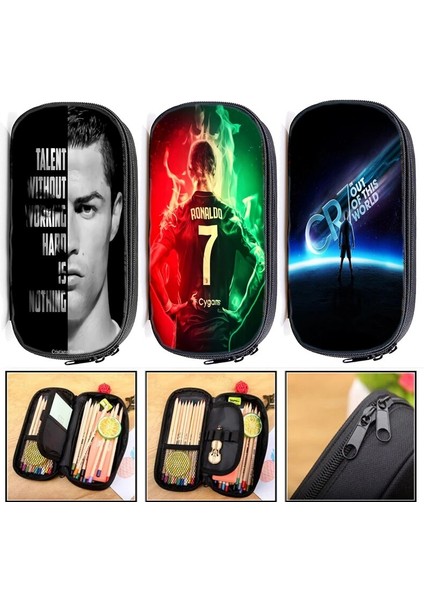 No.3 Tarzı Cristiano Ronald Büyük Kapasiteli Kalem Kutusu Cr7 Sevimli Kız Su Geçirmez Kalem Kutusu Kırtasiye Okula Geri Kalem Depolama (Yurt Dışından) fiyatları