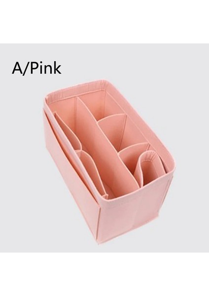 Pembe Bir Stil M Beden Bamader Büyük Orta Küçük Keçe Kumaş Ekleme Çanta Organizatör Seyahat Makyaj Kozmetik Iç Çanta Kadın Çanta Depolama Artefakt Düzenlemek (Yurt Dışından)