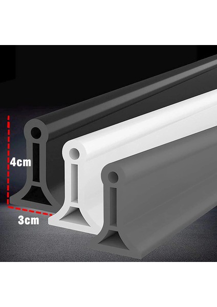 Siyah Stil Uzunluk 80CM Katlanabilir Silikon Banyo Su Tutma Şeridi Tuvalet Kuru Islak Ayırma Engelleyici Duş Eşik Barajı Sel Bariyeri (Yurt Dışından)