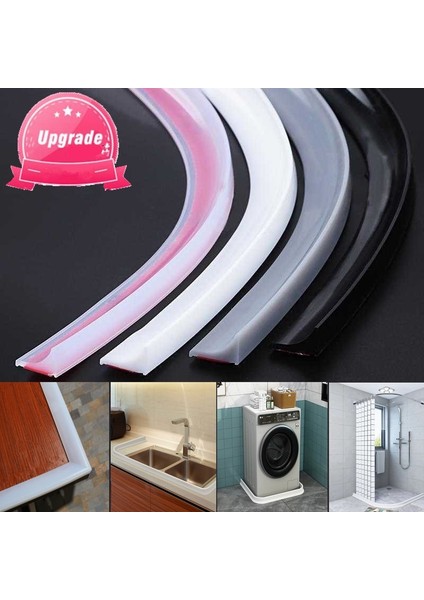 Siyah Stil 180CM 6 Renk Silikon Banyo Su Tutma Şeridi Kaymaz Kuru Islak Ayırma Duş Barajı Sel Bariyeri Kapı Alt Sızdırmazlık Şeridi (Yurt Dışından) fiyatları