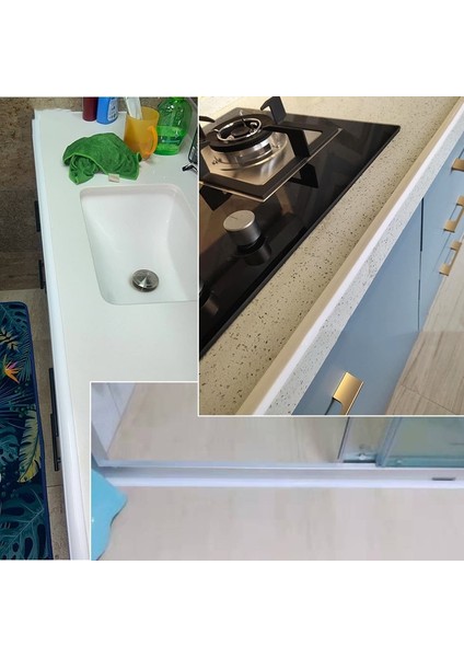 Haki Stili 50CM Mutfak Lavabosu Su Durdurucu Engelleyici Duş Banyo Kuru Islak Ayırma Taşma Bariyeri Kauçuk Kendinden Yapışkanlı Su Tutma Şeridi (Yurt Dışından)