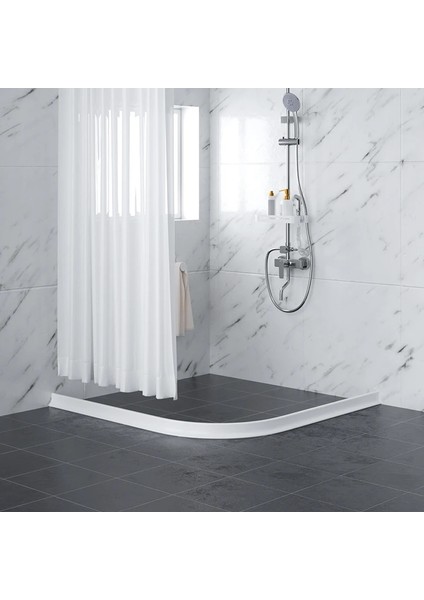 Kensen Shop Gri Tarzı 80CM cm Silikon Banyo Su Durdurucu Engelleyici Şerit Kendinden Yapışkanlı Zemin Istinat Kapısı Bar Kuru Islak Ayırma Sızdırmazlık Bariyeri (Yurt Dışından)