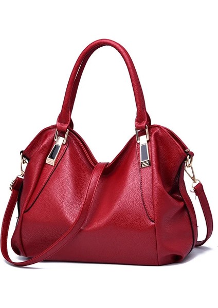 Bordo Tarzı 36X14X23 cm Smooza New Luxury Handbags Women Shoulder Bag Casual Large Tote Bags Hobo Soft Leather Ladies' Crossbody Messenger Bag Sac (Yurt Dışından)