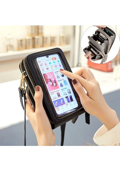 Stil-1 Koyu Mavi Stil Yeni Kadın Pu Deri Omuz Çantaları Kadın Büyük Kapasiteli Crossbody Çanta Kızlar Çok Fonksiyonlu Çanta Telefon Çanta (Yurt Dışından) modelleri