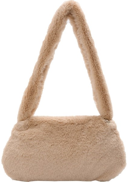 Haki Stili Fashion Women's Bag Trend Baguette Bag Plush Animal Print Shopper Purses Female Autumn Handbag Shoulder Underarm Bag (Yurt Dışından)