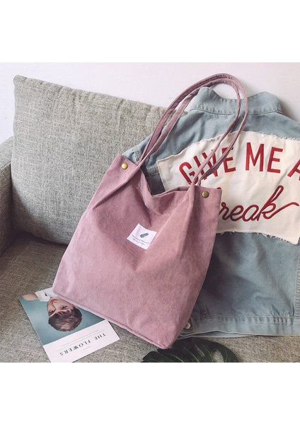 Gri-Leopar Stili 34X12X28CM Womeorduroy Için Çantalar Omuz Çantası Yeniden Kullanılabilir Alışveriş Çantaları Günlük Bez Bayan Çanta Belirli Sayıda (Yurt Dışından) fiyatları