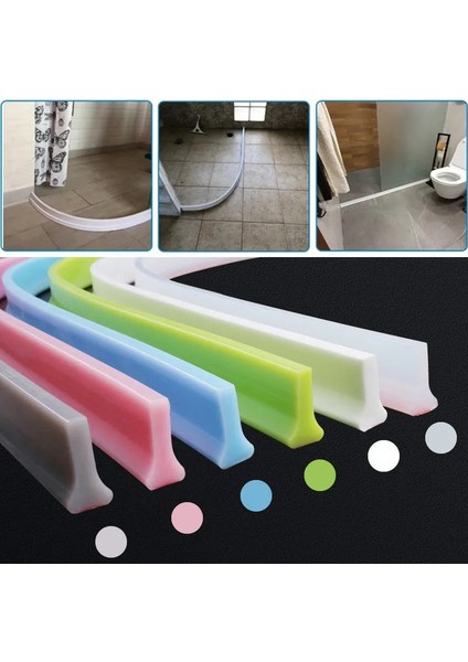 Beyaz Stil 1 Milyon 3cm Banyo Su Durdurucu Engelleyici Duş Barajı Kaymaz Kuru ve Islak Ayırma Taşkın Bariyeri Kapı Sızdırmazlık Şeridi Su Koruması (Yurt Dışından)