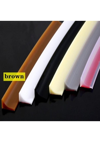Kahverengi Tarzı 400CM Silikon Banyo Su Durdurucu Tezgah Kendinden Yapışkanlı Kuru Islak Ayırma Tutma Sızdırmazlık Şeridi Duş Kapısı Alt Mühürleyen (Yurt Dışından)