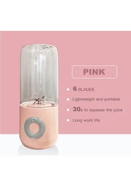Pembe Tarzı Elektrikli Meyve Sıkacağı Taşınabilir Mml Altı Bıçaklı Smoothie Blender Fincan USB Karıştırıcılar Kablosuz Pres Sıkacakları Şarj (Yurt Dışından)