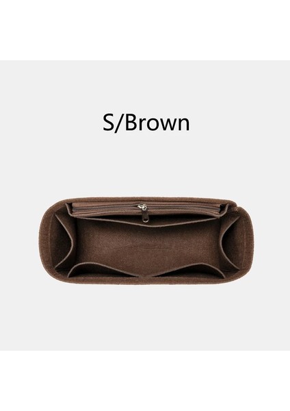 S Brown Style Bamader Kadın Çantaları Uyar Çantaları Keçe Keçe Seyahat Taşınabilir Organizatör Kozmetik Çantası Kız Depolama Tuvalet Astar Çantaları (Yurt Dışından)