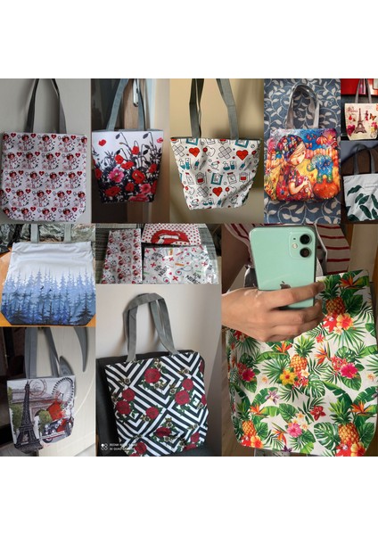 HL1049 Çiçekli Çanta Stili 2021 Yeni Moda Tote Geometri Çiçek Baskı Çanta Kadınlar Için Yüksek Li Tüm Maç Plaj Çantası Çevre Dostu Taşınabilir Kadın Çantaları (Yurt Dışından)