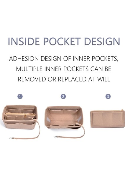 Haki M Stili Bamader Çok Fonksiyonlu Büyük Kapasiteli Makyaj Saklama Çantası Keçe Bez Astar Çanta Seyahat Eklemek Çanta Içinde Taşınabilir Çanta Kozmetik Çantası (Yurt Dışından) indirimleri