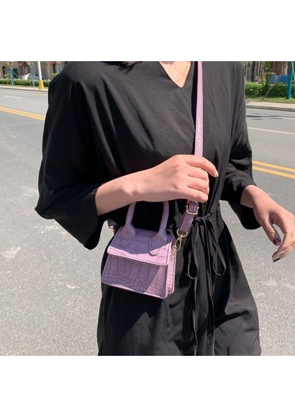 Beyaz-2 Tarzı Mini Tote Bag Crocodile Pattern Flip Messenger Crossbody Bag Female Simple Shoulder Bag Small Square Lady Handbag New (Yurt Dışından) indirimleri
