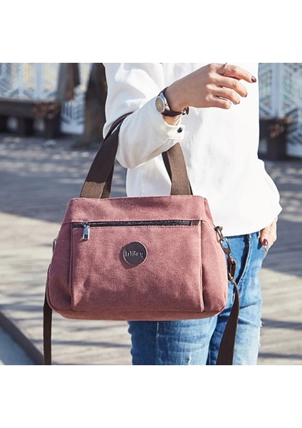 Kırmızı Stil Kadın Çanta Çanta Crossbody Kanvas Çanta Woma Için Big Bag Kanvas Omuz Tote Bayan Çanta Bayan Tasarımcı Postacı Çantaları (Yurt Dışından)