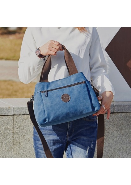 Mavi Stil Kadın Çanta Çanta Crossbody Kanvas Çanta Woma Için Big Bag Kanvas Omuz Tote Bayan Çanta Bayan Tasarımcı Postacı Çantaları (Yurt Dışından)