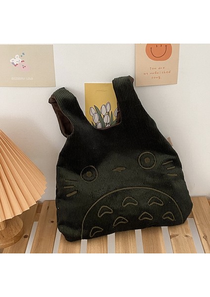 Kırmızı Stil Womeorduroy Için Tuval Bez Çantalar Büyük Bayanlar Pamuklu Bez Çanta Karikatür Baskı Kadın Alışverişçiler Moda Kumaş Çanta (Yurt Dışından) indirimleri