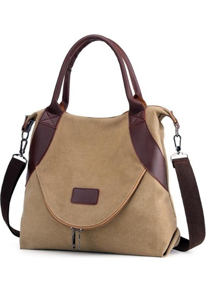 Haki-2 Tarzı 2020 Kadın Çantası Büyük Büyük Kapasiteli Kadın Casual Tote Çanta Kadın Omuzdan Askili Çanta Tuval Crossbody Bayan El Çantaları Alışveriş Çantası (Yurt Dışından)